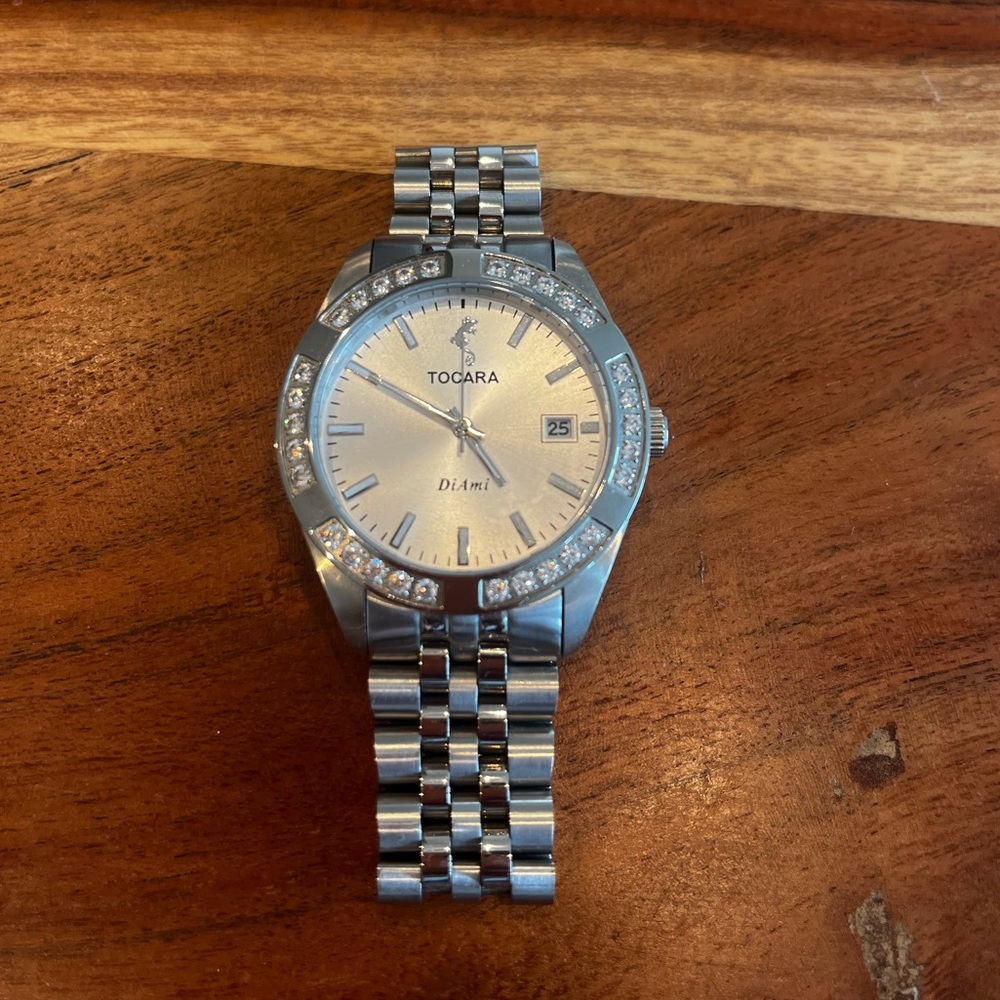 Tocara watch, water resistant, stainless steel